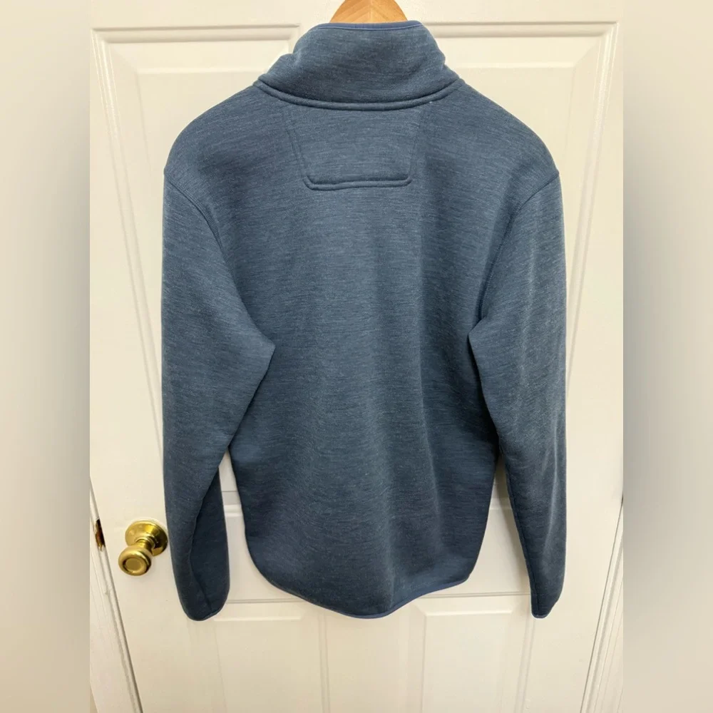 Men’s Blue North Face Pullover Sherpa Jacket With Quarter Snap Buttons Size S - Picture 6 of 6